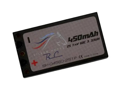 Silver Horse Part #SH0831 450 mAh 7.4v 60c Lipo Hardcase 2mm Bullet Racing Battery