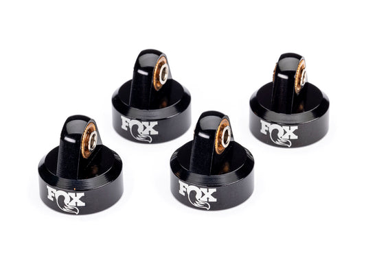 Traxxas Fox Black Aluminum GTR Shock Caps (4)