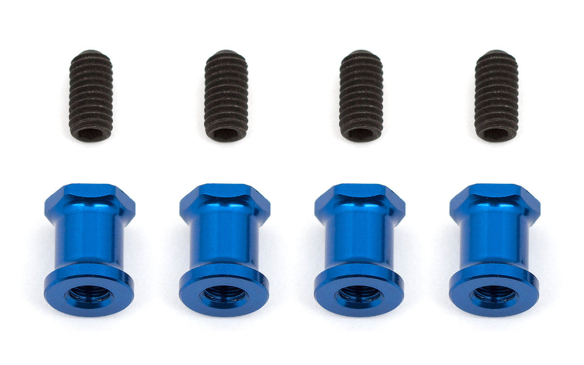 RC10F6 FT Suspension Arm Standoffs, blue aluminum