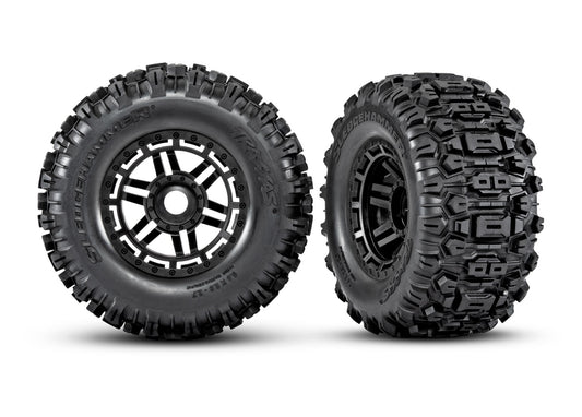 Traxxas 8973 Maxx 2.8" Black Wheels & Sledgehammer Tires (2)