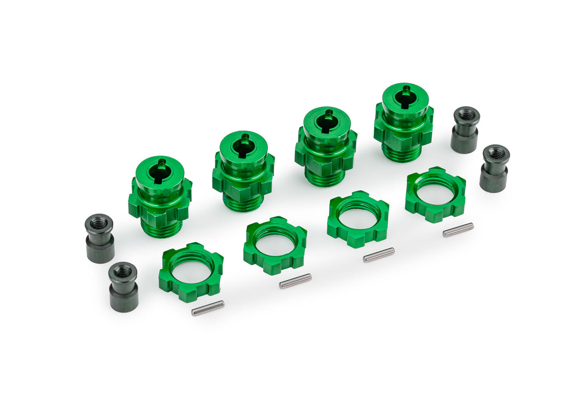 Traxxas 17 mm Green Aluminum Splined Hubs w/ Nuts (4)