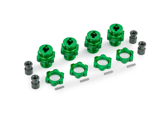 Traxxas 17 mm Green Aluminum Splined Hubs w/ Nuts (4)