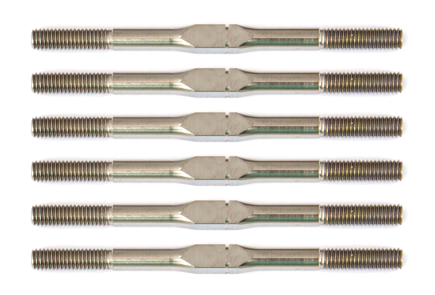 RC10B6.1 FT Titanium Turnbuckle Set, M3x48 mm/1.875 in, silver