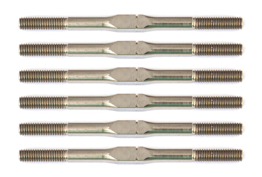 RC10B6.1 FT Titanium Turnbuckle Set, M3x48 mm/1.875 in, silver