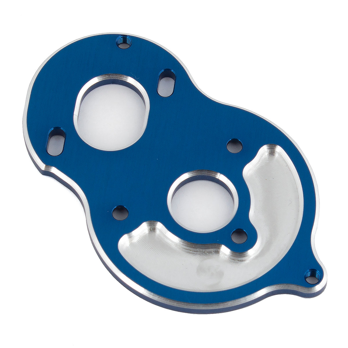 RC10B6.1 Standup Motor Plate, blue aluminum