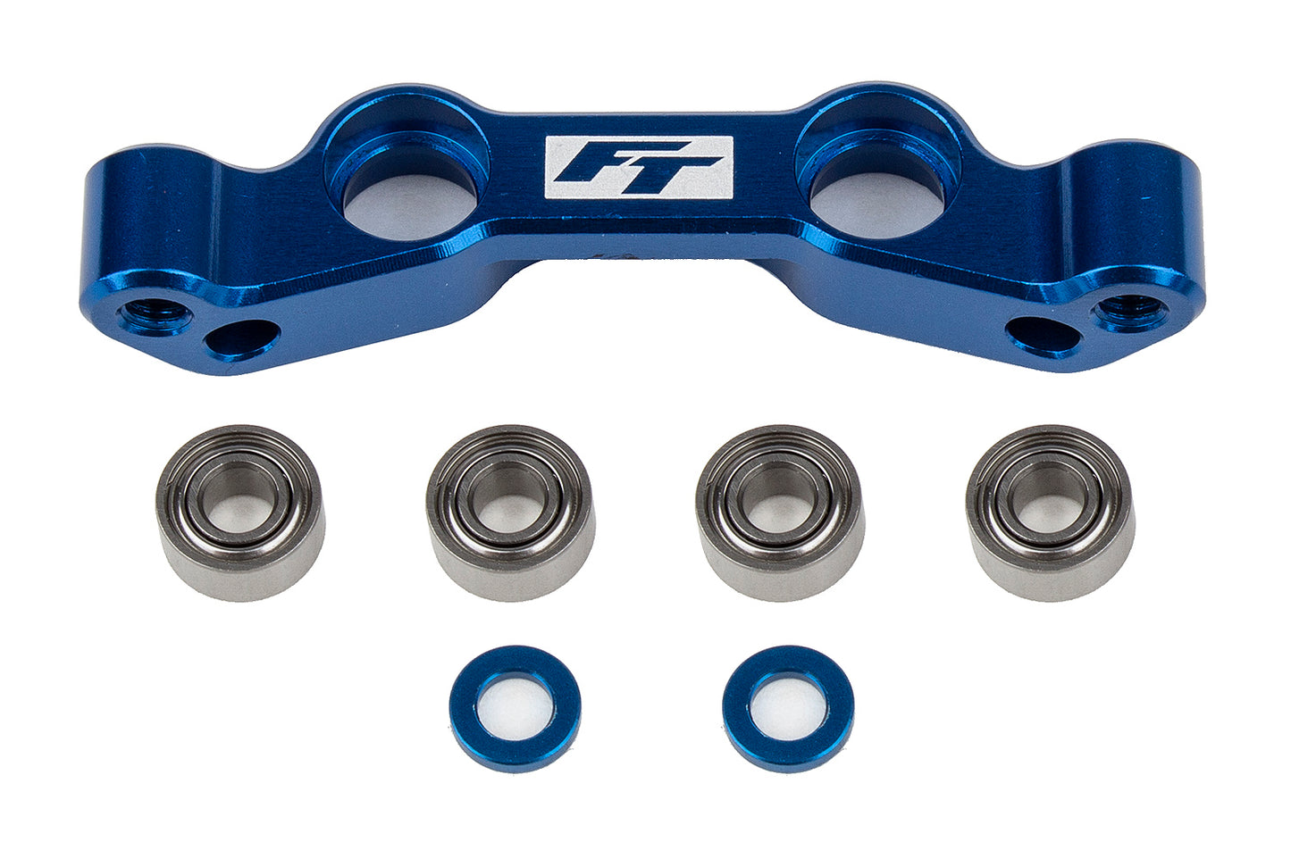 RC10B6.4 FT Steering Rack, blue aluminum
