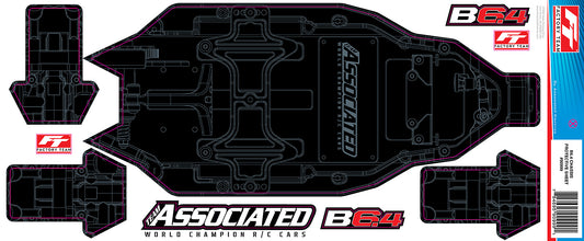 RC10B6.4 FT Chassis Protective Sheet, +3mm, printed