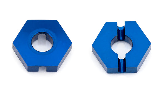 B64 Front Wheel Hexes, 12 mm, blue aluminum (3.5mm thick)