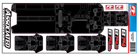 RC10B74.2 FT Chassis Protective Sheet, printed