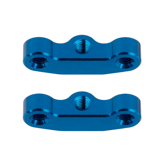 RC10B7 Hub Link Mounts, +1mm, blue aluminum