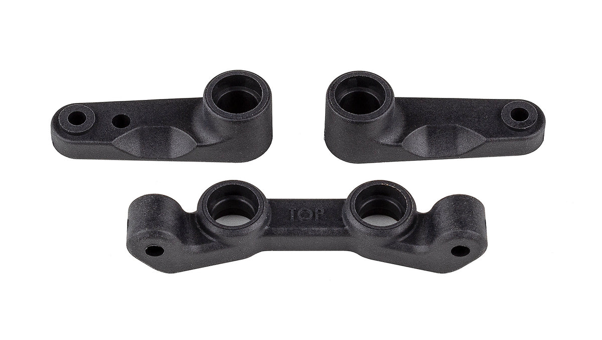 Team Associated RC10B7 FT Steering Bellcrank and Rack Set, carbon
