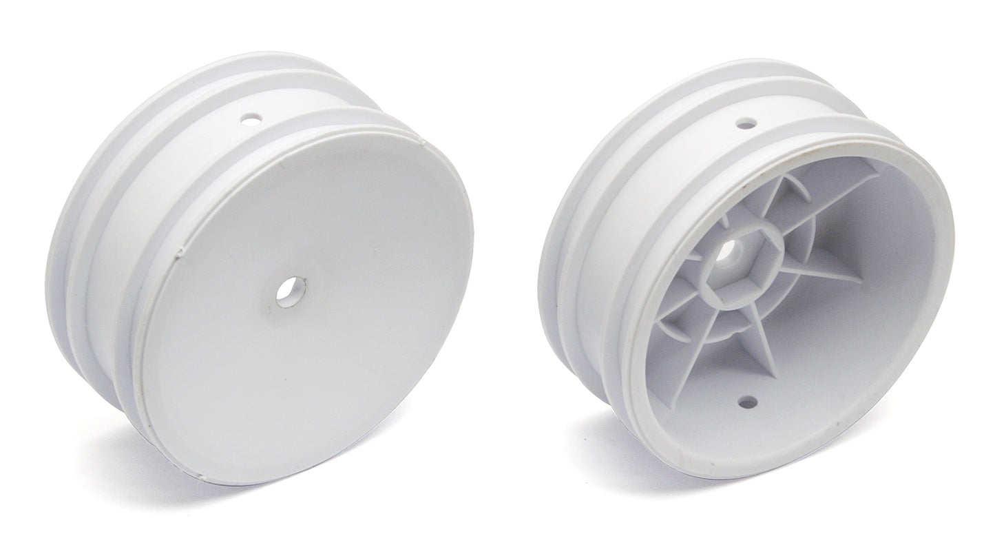 Team Associated 2WD Front Wheels, 2.2 in, 12 mm Hex, white