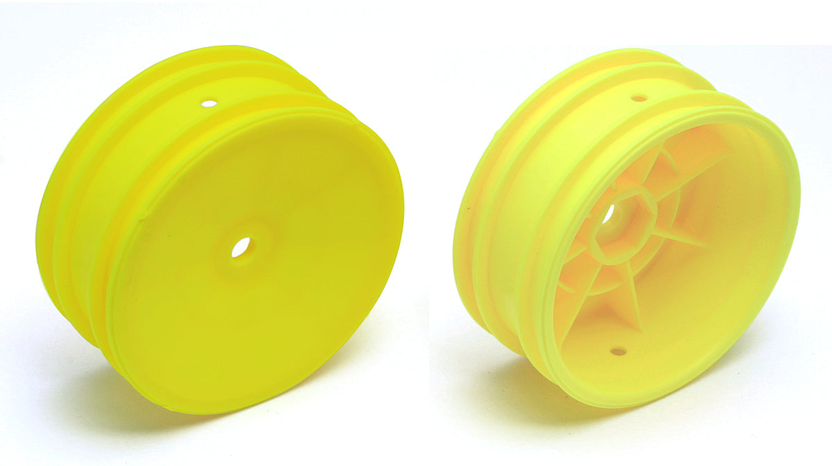 Team Associated 2WD Front Wheels, 2.2 in, 12 mm Hex, yellow