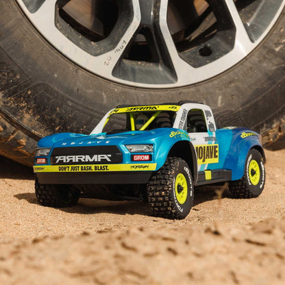 ARRMA MOJAVE GROM 4x4 SMART Small Scale Desert Truck Blue/White - ARA2104T2
