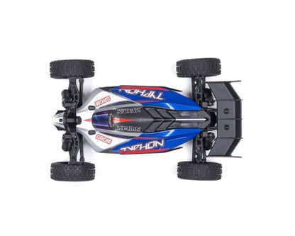 Arrma ARA2106T1 Typhon Grom MEGA 4WD 380 Brushed 1/18 Buggy RTR Blue/Silver.