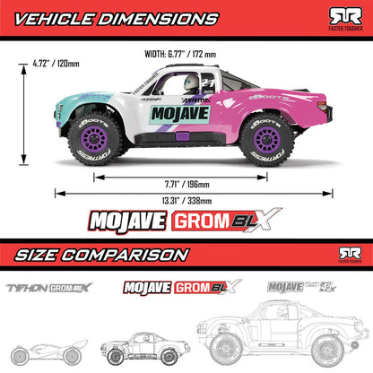 Arrma ARA2304ST2 MOJAVE GROM 223S BLX Brushless 4X4 RTR w/Battery/Charger White