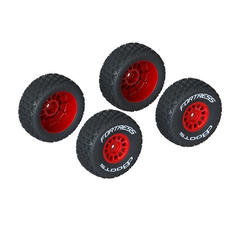 ARRMA ARA550116 dBoots 'FORTRESS' Tire Set Glued, Red (4) MOJAVE GROM MEGA