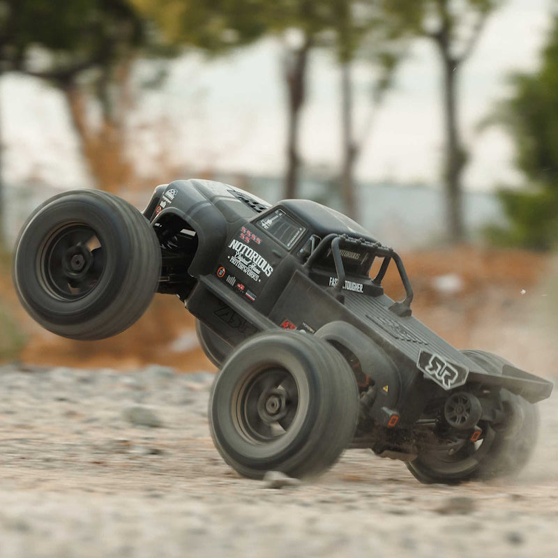 ARRMA - ARA8611V6T2 1/8 NOTORIOUS 6S V6 4X4 BLX Brushless Stunt Truck RTR, Black