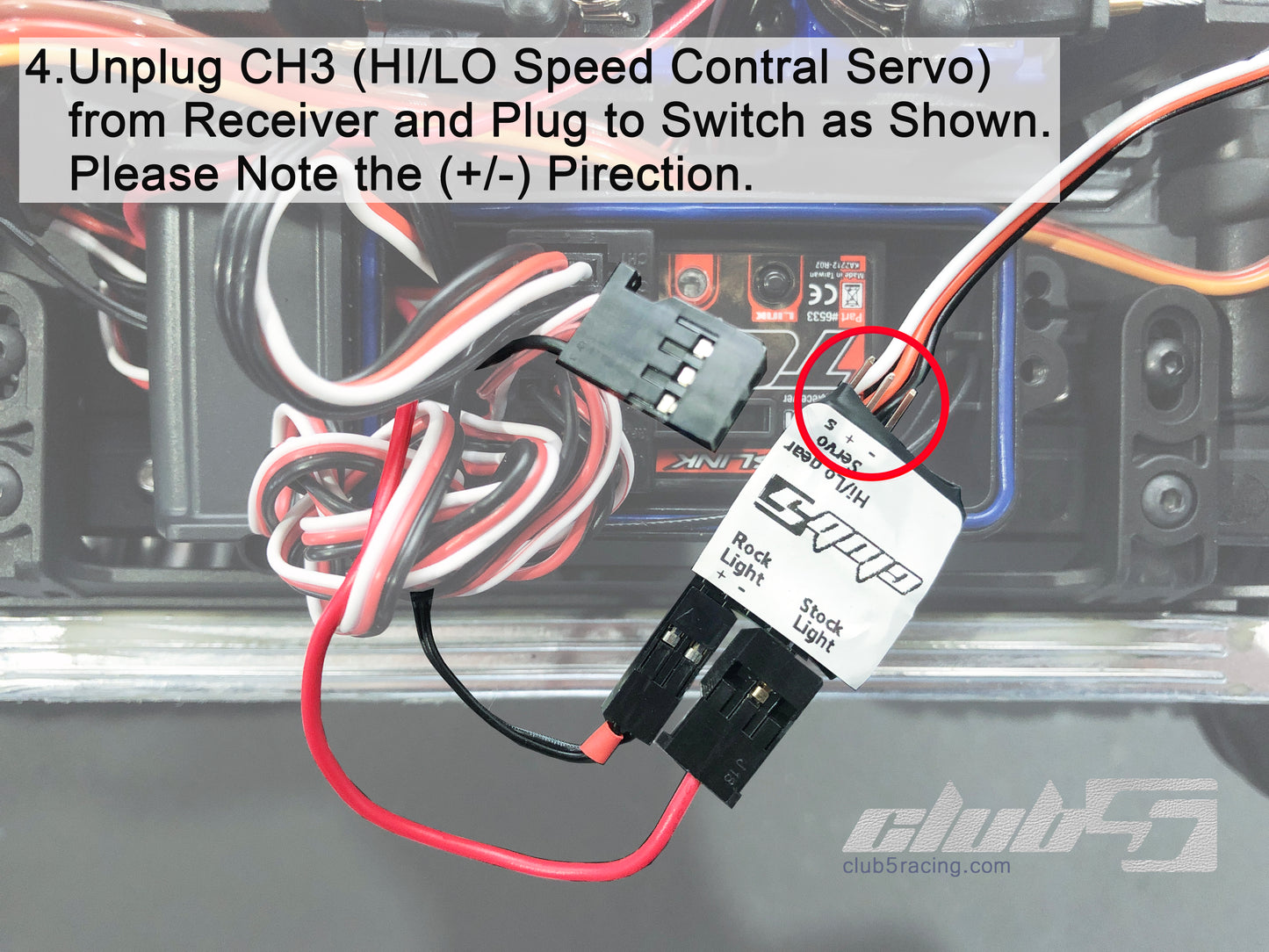 Club 5 Racing Part #C-TRX6-008 Electronic Switch for TRX-6 Lighting Control ( Waterproof )