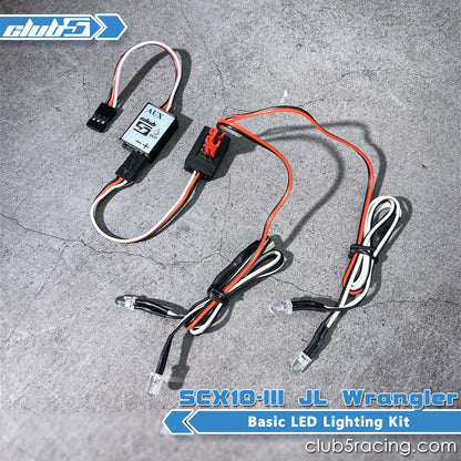 Club 5 Racing Part #C-AXA-040 Basic Headlight / Rear Brake Light Kit ( 6V ) for SCX10 III Jeep JLU Wrangler