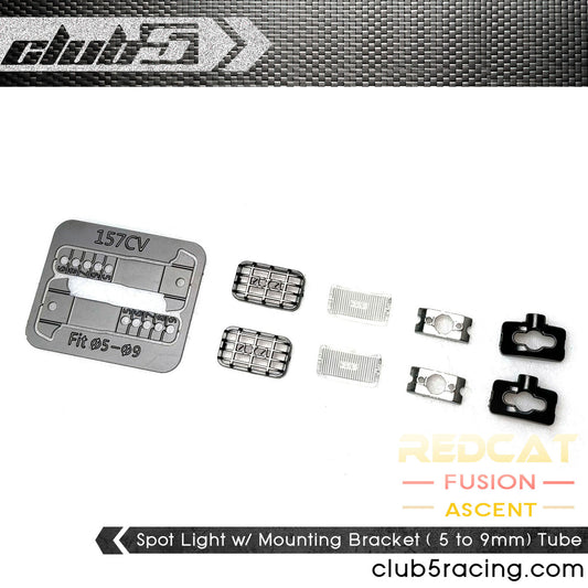 Club 5 Racing Part #C-RC-0058 Dual Spot Lights w/ LED for Club 5 Steel Front Bumper / Redcat Ascent / Fusion