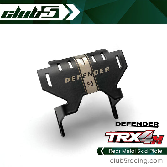 Club 5 Racing Part #C-TRX4-129 Rear Metal Skid Plate for TRX-4M D110 Defender