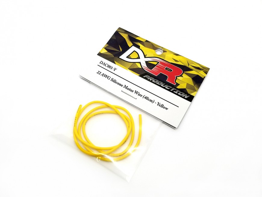 DXR Race Unlimited Part #DAC001-Y 22 AWG Silicone Motor Wire (40cm) - Yellow