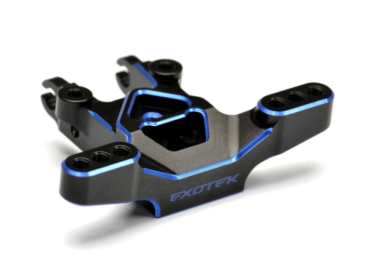Exotek Part #EXO2245 Team Associated RC10B7/B7D Aluminum HD Front Ballstud Mount (Black/Blue)