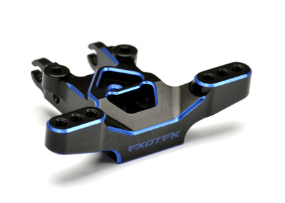 Exotek Part #EXO2245 Team Associated RC10B7/B7D Aluminum HD Front Ballstud Mount (Black/Blue)