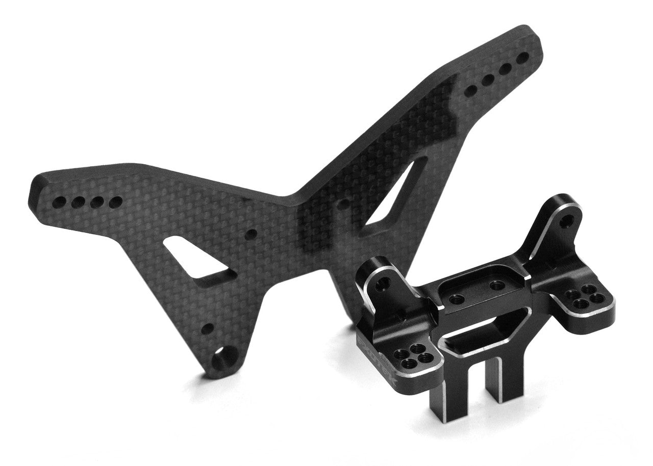 Exotek Part #EXO2056 TLR 22S Drag 4mm Carbon Rear Tower Set (Black)
