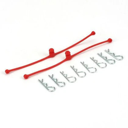 DU-BRO Part #2248 Body Klip Retainers – RC Body Clip Holders & Tethers (Red)
