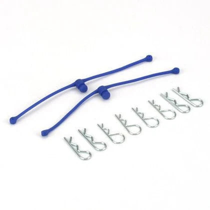 DU-BRO Part #2249 Body-Klip Retainers – RC Body Clip Holders & Tethers (Blue)