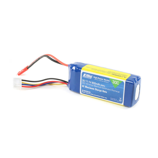 E-Flite Part #EFLB8003SJ30 11.1V 800mAh 3S 30C LiPo Battery: JST