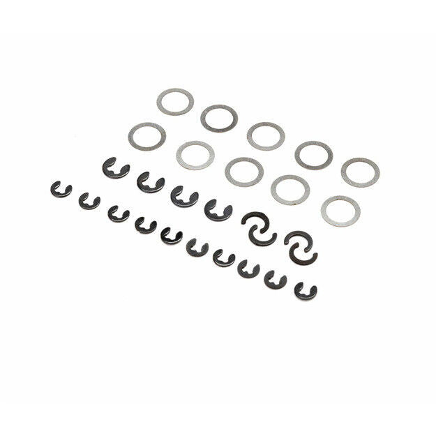 Losi LOS216009 E-Clip and Shim Set: Mini LMT - PowerHobby