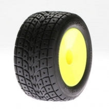 Team Losi Part #LOSB1186 F Street Treads Glued - Yellow Wheels