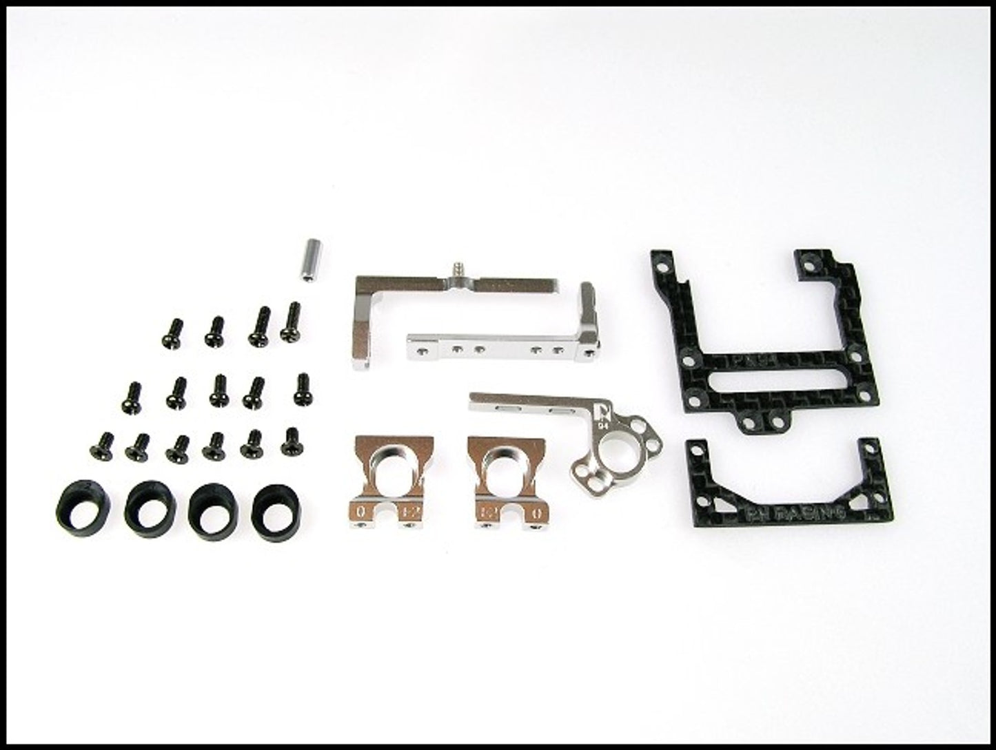 PN Racing Mini-Z 2WD 94mm Reconfigurable Carbon Fiber Motor Mount Silver Part #MR2996S