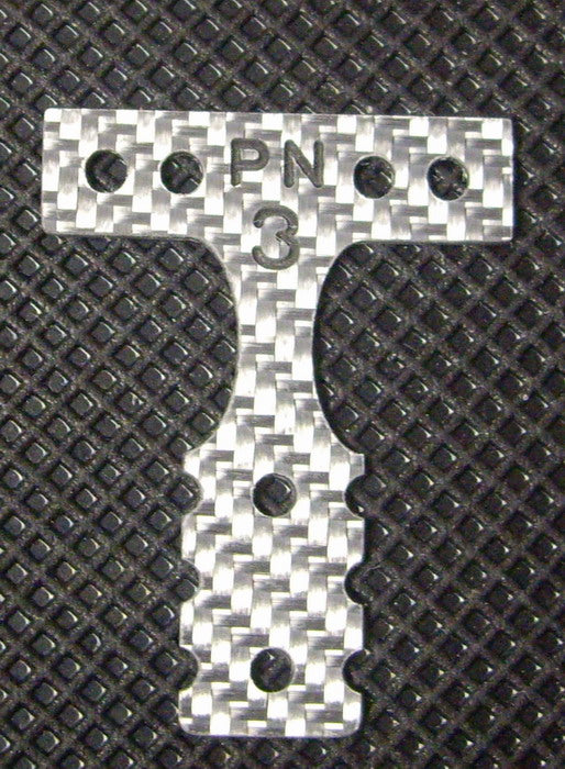 PN Racing Mini-Z MR03 MM Silver Carbon T-Plate #3 Part#: MR3001S