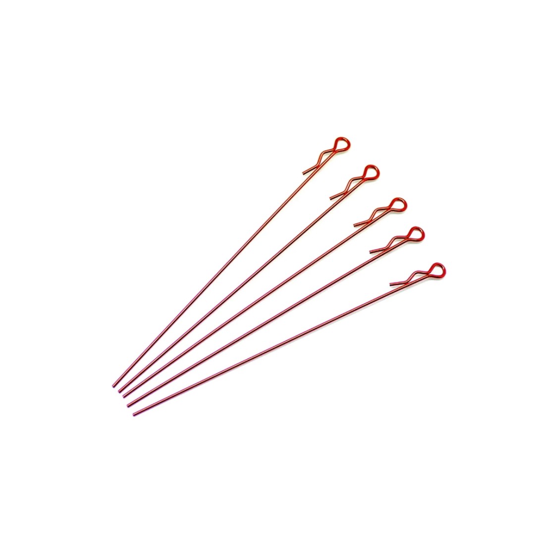 Marka Racing Long Body Clips - 1:10 (1/28) Red- 5 pcs Part #MRK-2382-R