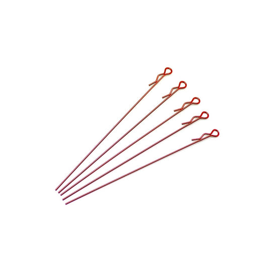Marka Racing Long Body Clips - 1:10 (1/28) Red- 5 pcs Part #MRK-2382-R