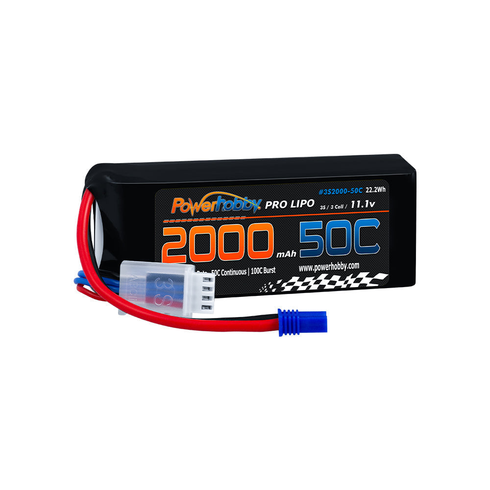 Powerhobby 3S 11.1V 2000mAh 50C Lipo Battery W EC2 Plug