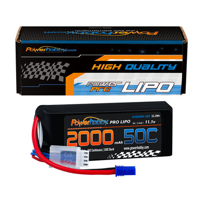 Powerhobby 3S 11.1V 2000mAh 50C Lipo Battery W EC3 Plug
