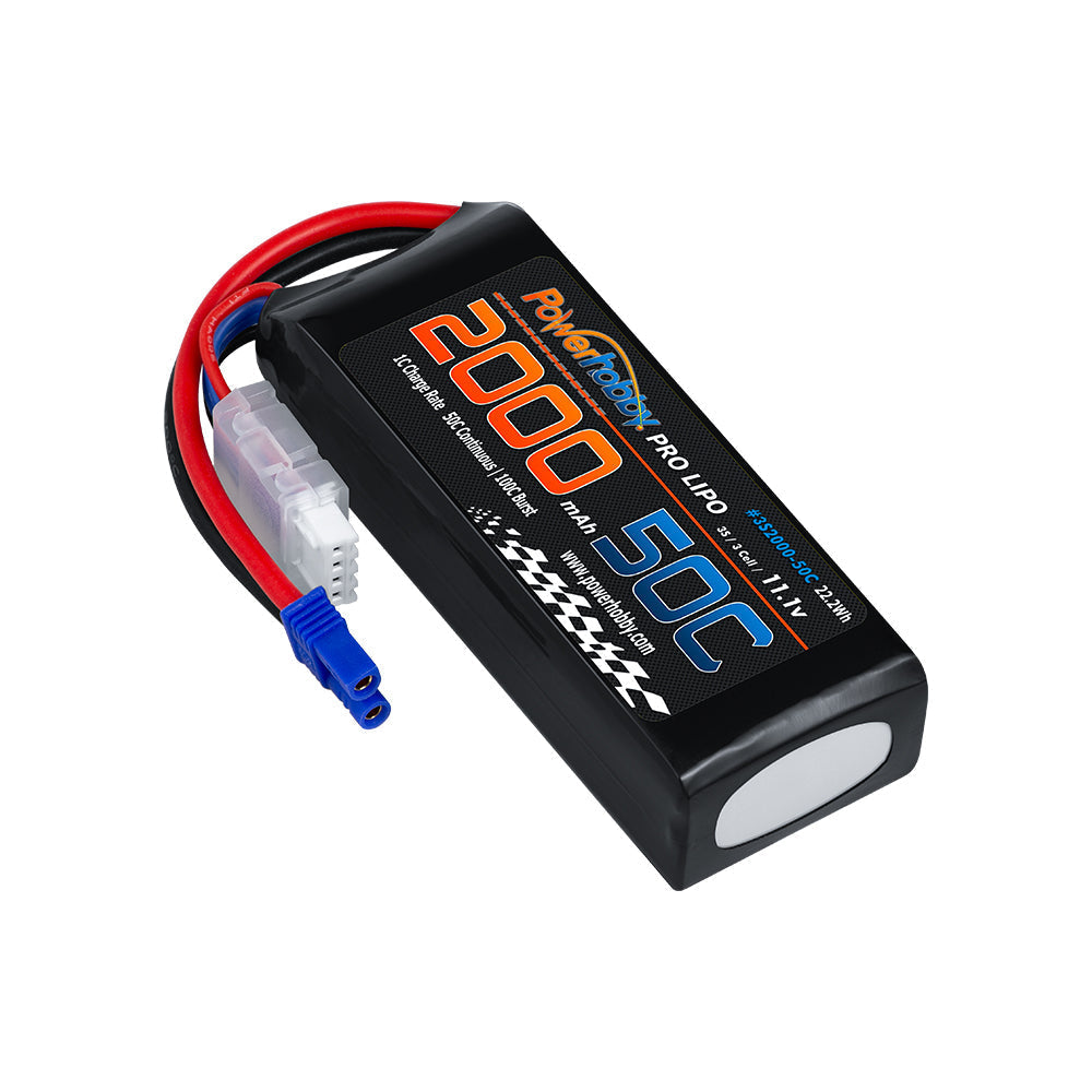 Powerhobby 3S 11.1V 2000mAh 50C Lipo Battery W EC2 Plug