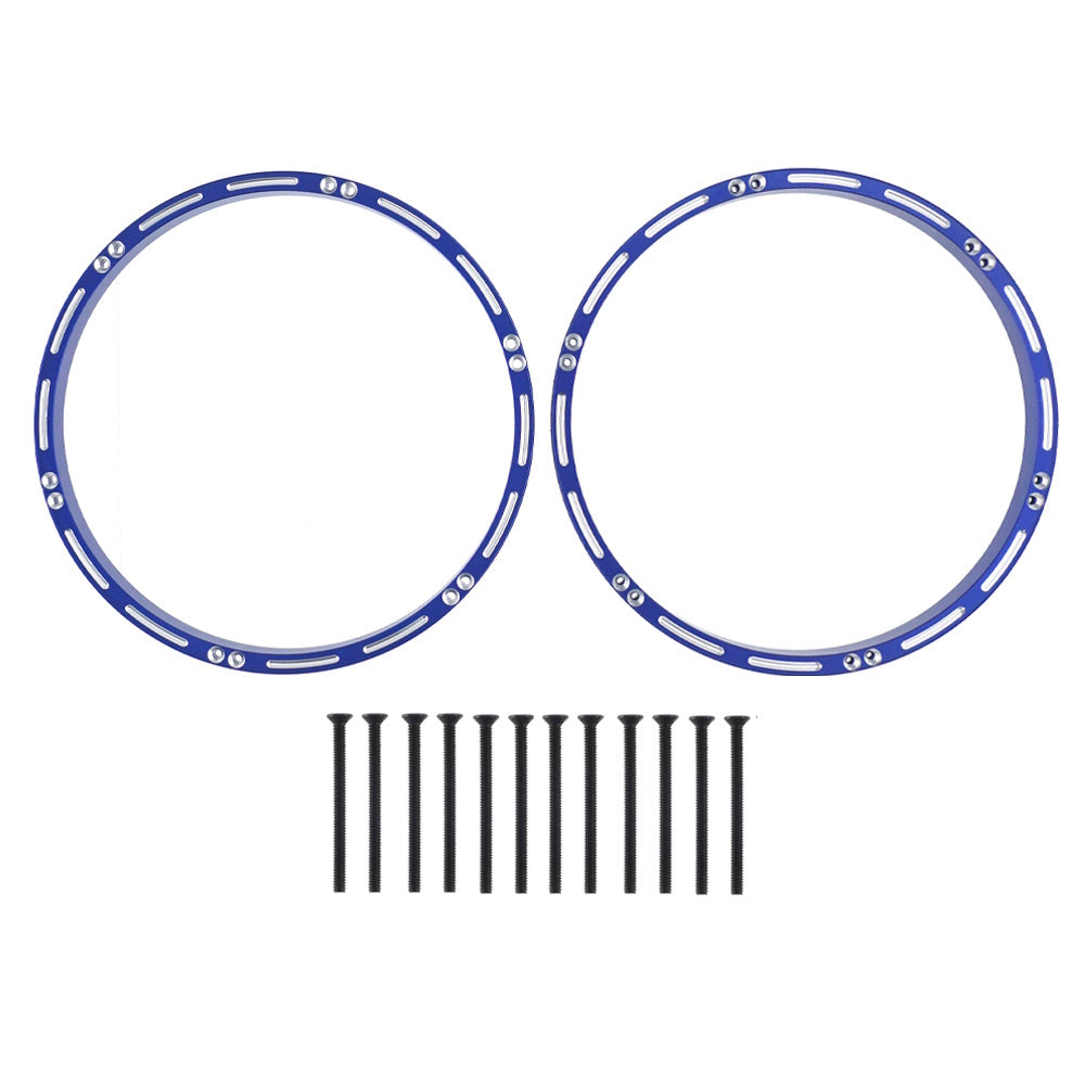 Powerhobby 7075 Aluminum Front Wheel Reinforcement Rings Blue Losi Promoto MX - PowerHobby