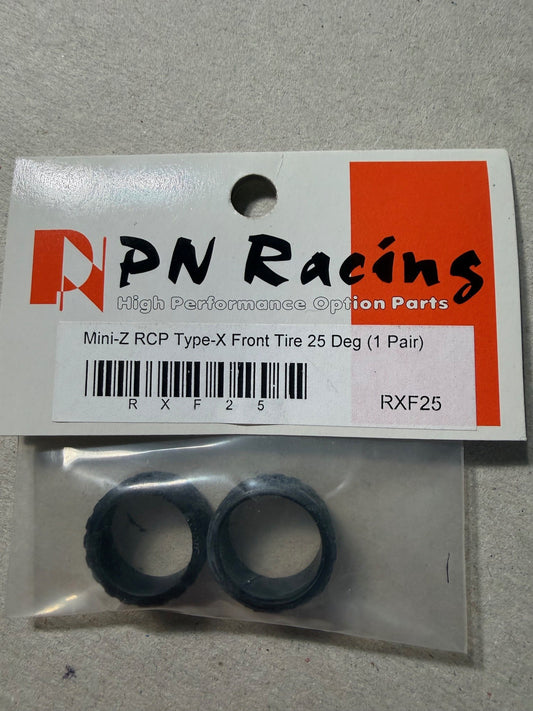 PN Racing Part #RXF25 Mini-Z RCP Type-X Front Tire 25 Deg (1pair)