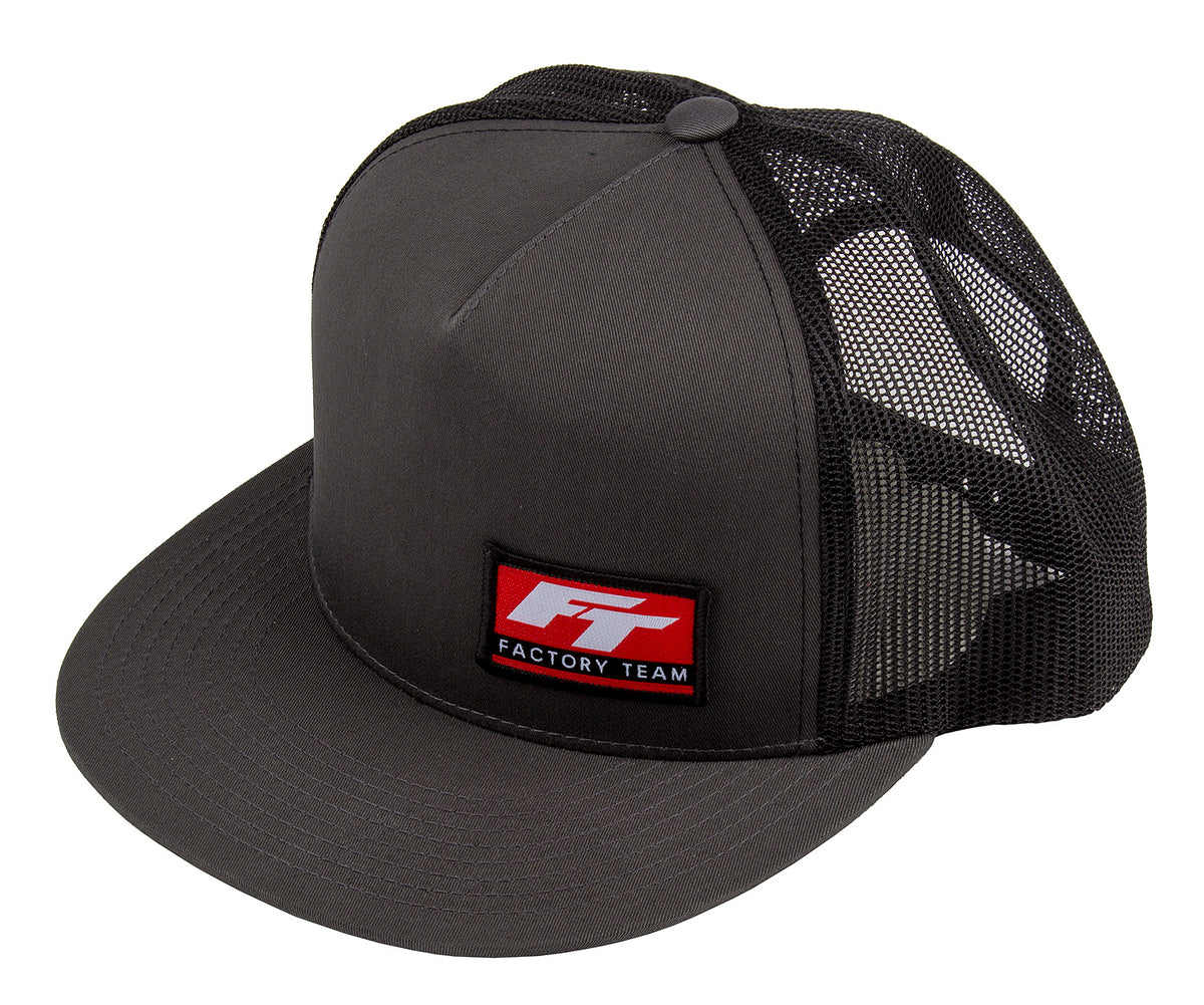 Factory Team Logo Trucker Hat, flat bill