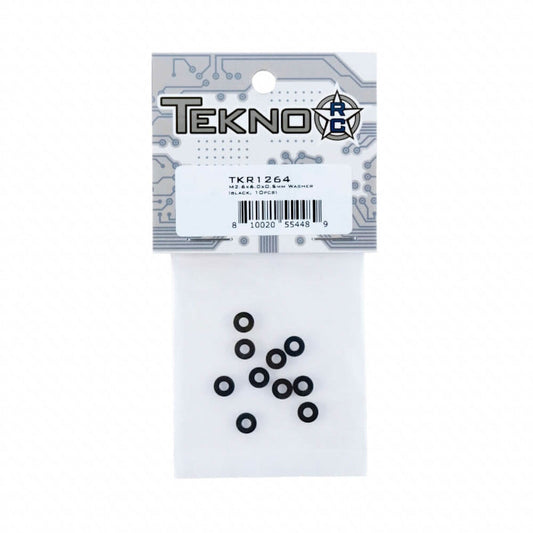 Tekno RC 1264 – M2.6×6.0x0.5mm Washer (black, 10pcs)