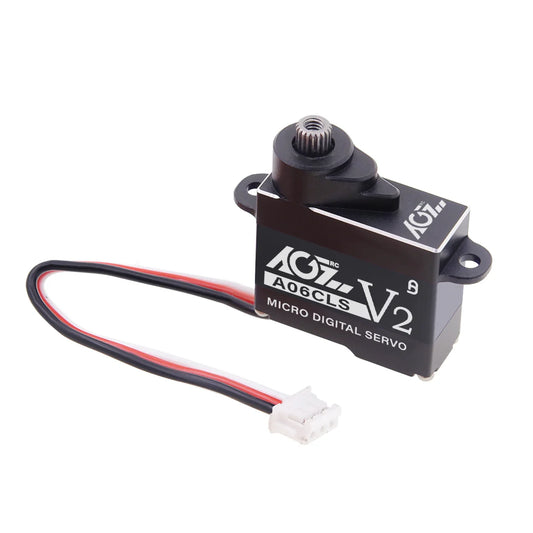 AGFRC Part #A06CLS V2 Aluminum Case 20T High Precision 3KG 0.052Sec MG 7g Micro Digital Servo for Mini Size Airplane Car - BLACK