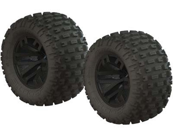 Arrma AR550044 dBoots Fortress Monster Truck Tire / Wheel Glued Black Granite - PowerHobby