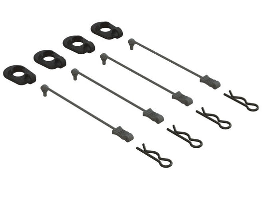 Arrma ARA390294 Body Clip Retainers 1/5 Scale Black Kraton 4X4 8S Outcast 8S - PowerHobby