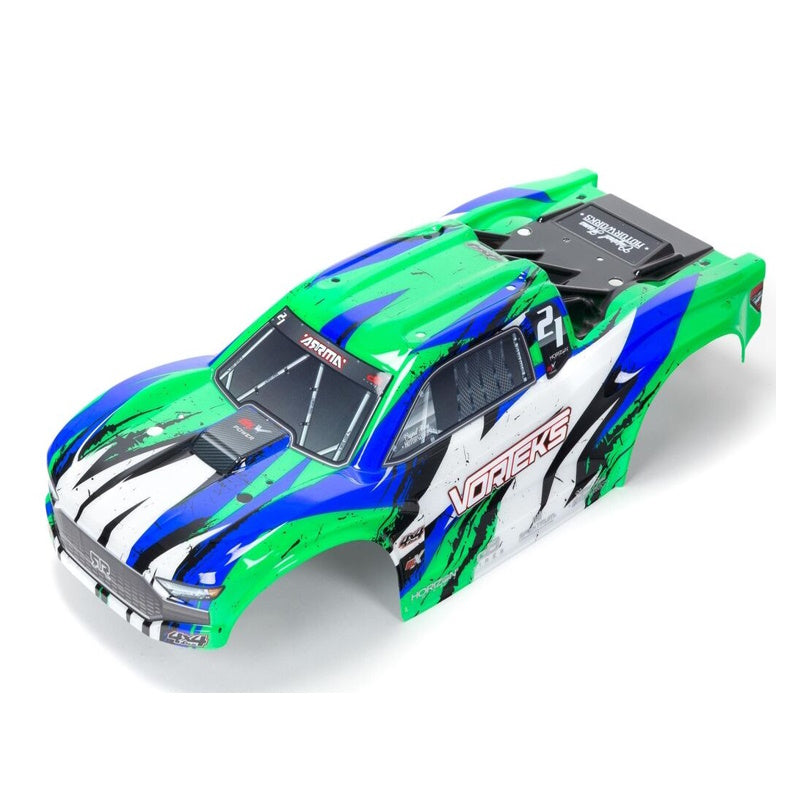 Arrma ARA402328 VORTEKS 4X4 BLX Painted Decal Trimmed Body (Green) - PowerHobby